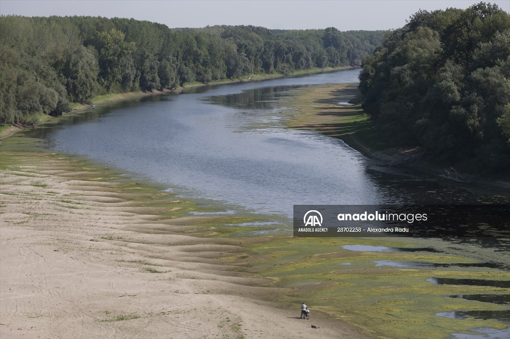 Low water level at Danube River in Romania