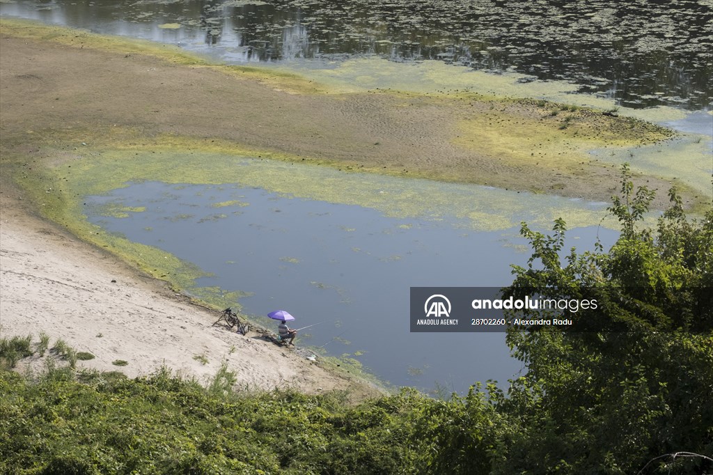 Low water level at Danube River in Romania