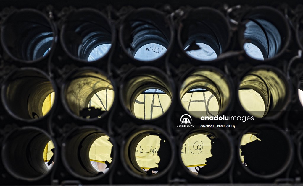 Captured Russian military vehicles displayed in Ukrainian capital