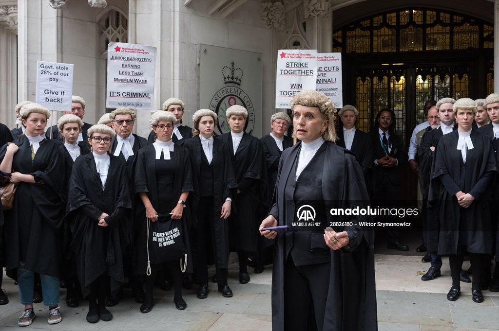 Criminal Barristers Rally Outside the Supreme Court in London