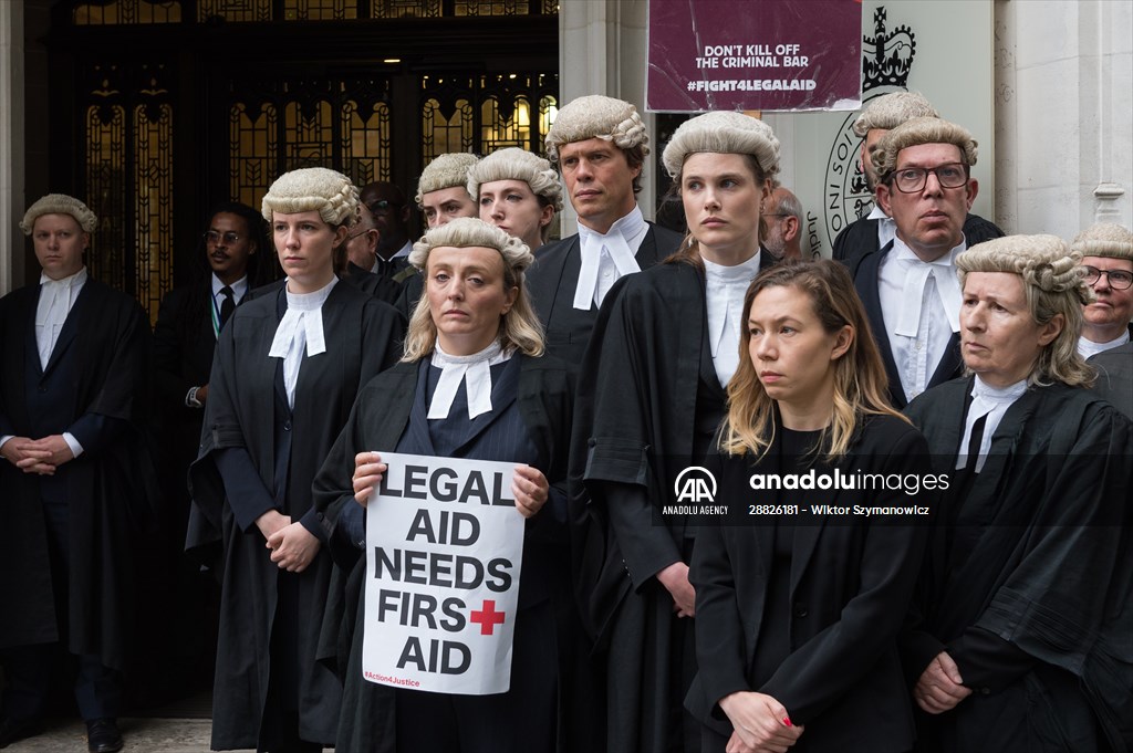 Criminal Barristers Rally Outside the Supreme Court in London