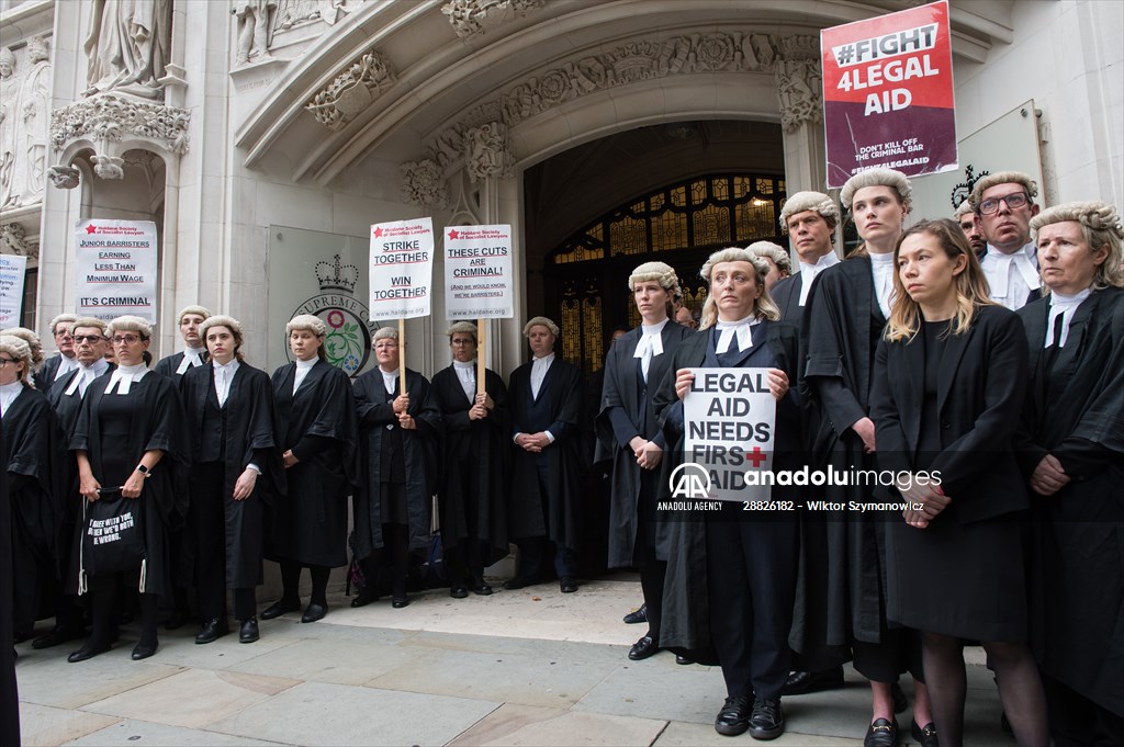 Criminal Barristers Rally Outside the Supreme Court in London