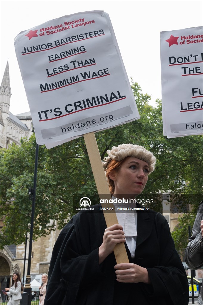 Criminal Barristers Rally Outside the Supreme Court in London