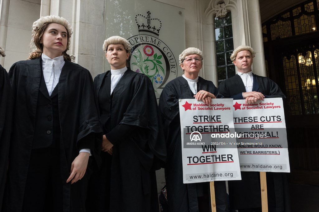 Criminal Barristers Rally Outside the Supreme Court in London