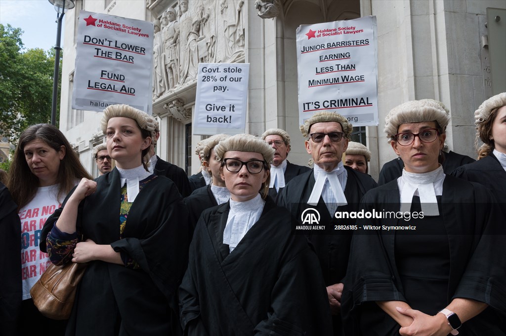 Criminal Barristers Rally Outside the Supreme Court in London