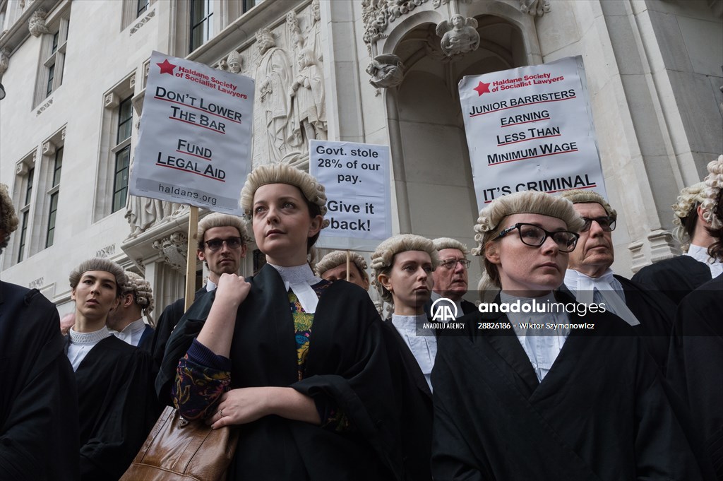 Criminal Barristers Rally Outside the Supreme Court in London