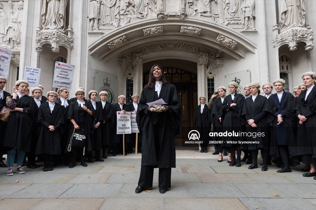 Criminal Barristers Rally Outside the Supreme Court in London