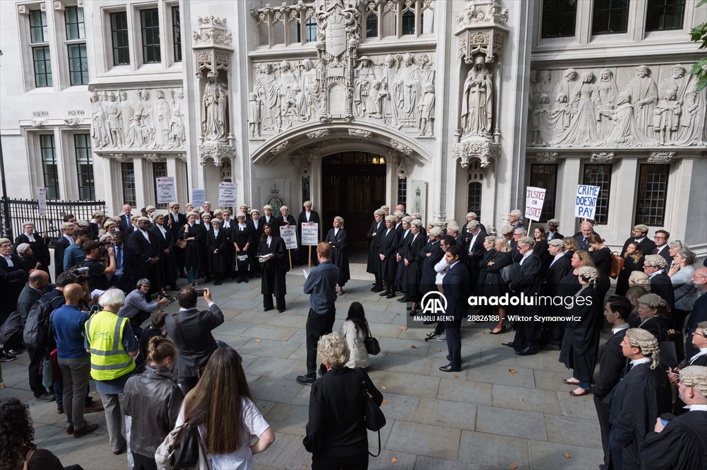 Criminal Barristers Rally Outside the Supreme Court in London