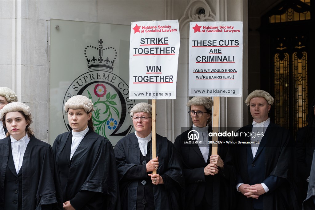 Criminal Barristers Rally Outside the Supreme Court in London