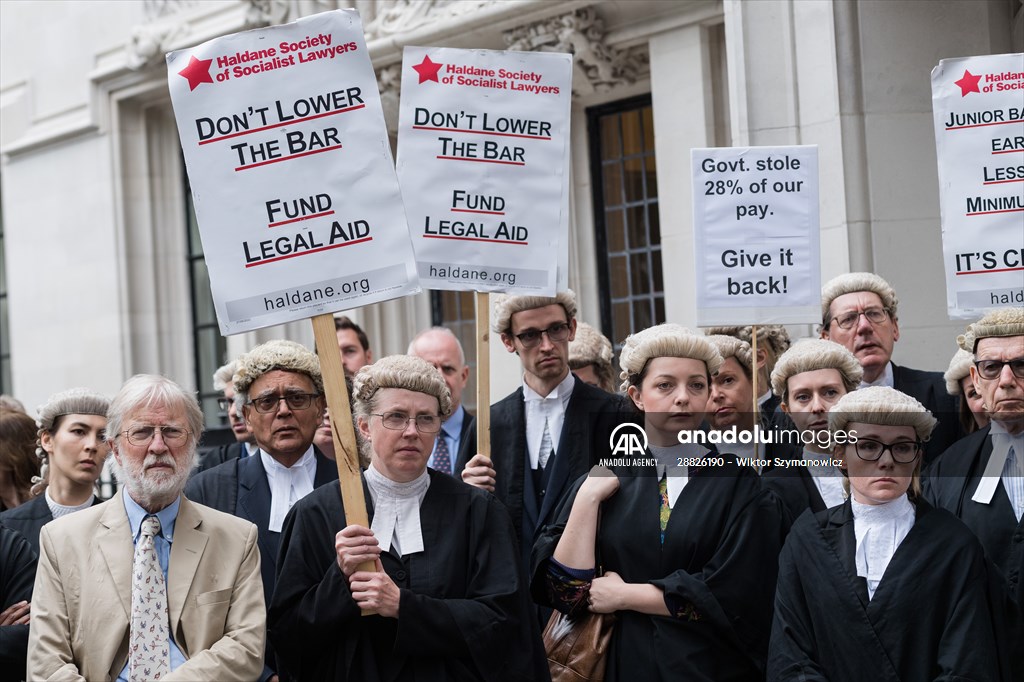 Criminal Barristers Rally Outside the Supreme Court in London