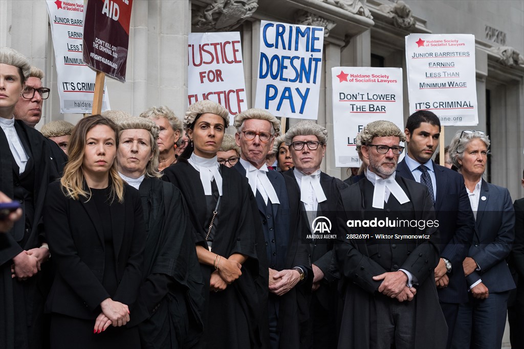 Criminal Barristers Rally Outside the Supreme Court in London