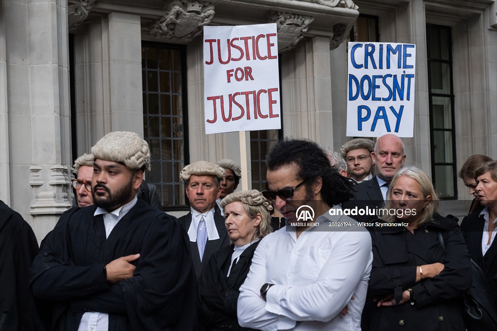 Criminal Barristers Rally Outside the Supreme Court in London