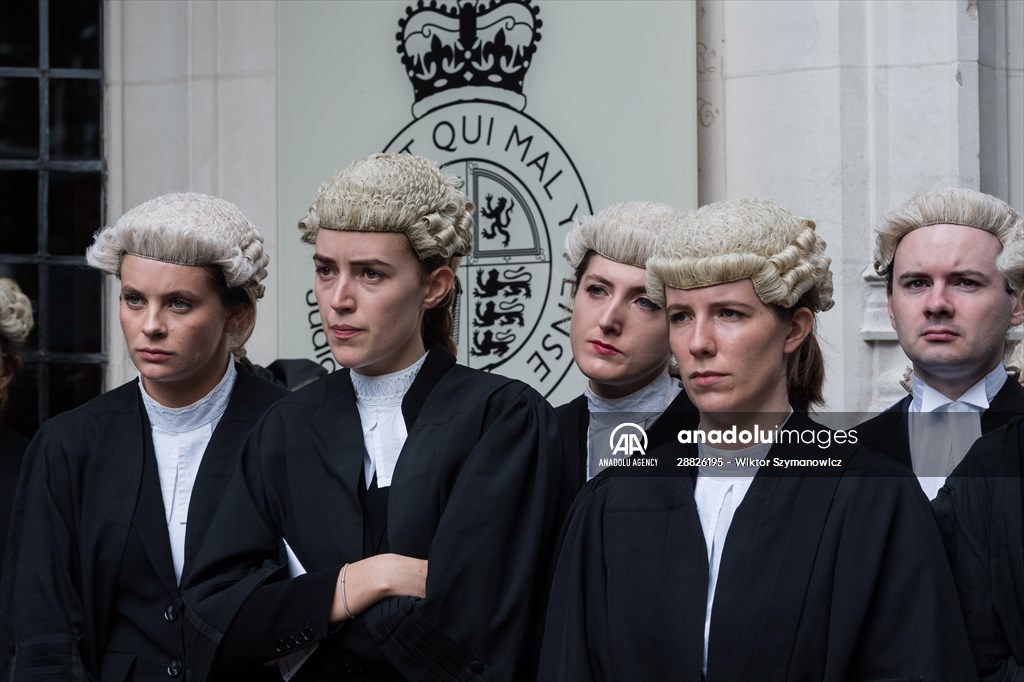 Criminal Barristers Rally Outside the Supreme Court in London