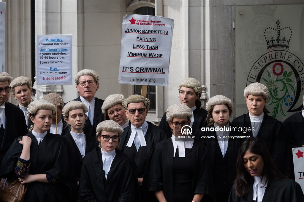 Criminal Barristers Rally Outside the Supreme Court in London