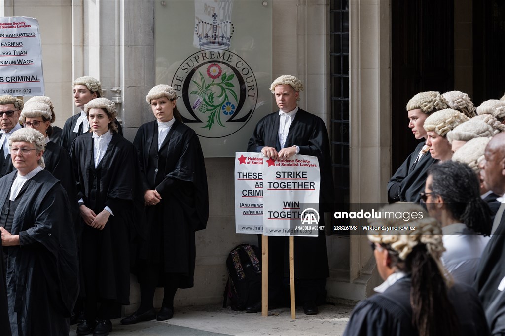 Criminal Barristers Rally Outside the Supreme Court in London