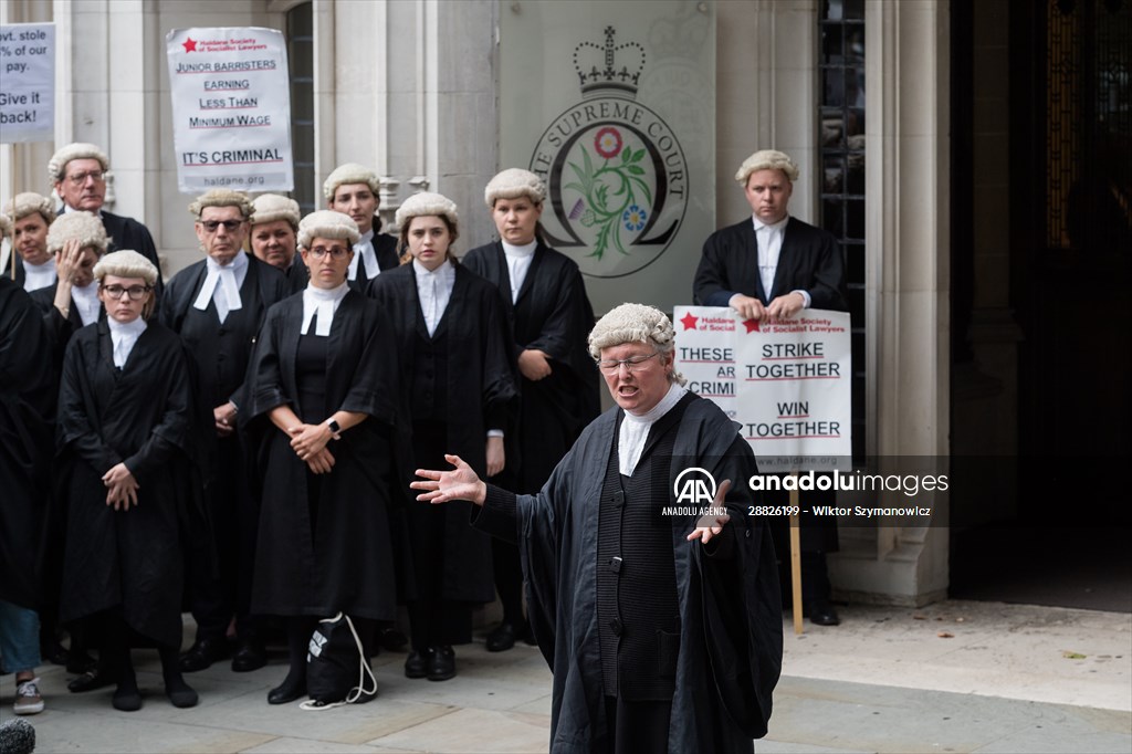 Criminal Barristers Rally Outside the Supreme Court in London