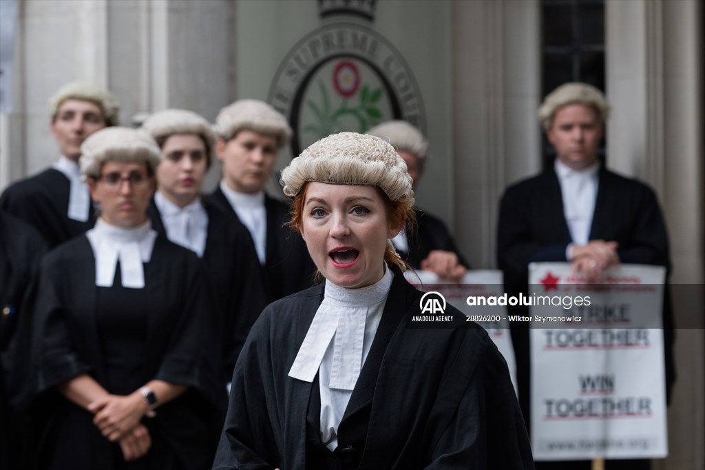 Criminal Barristers Rally Outside the Supreme Court in London