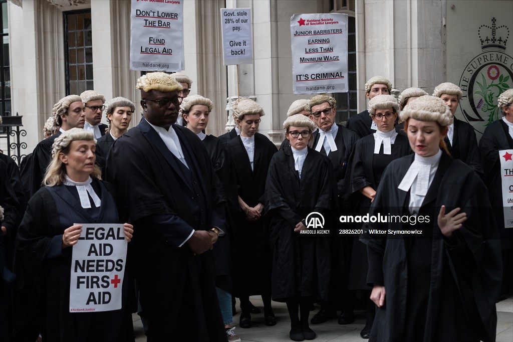 Criminal Barristers Rally Outside the Supreme Court in London