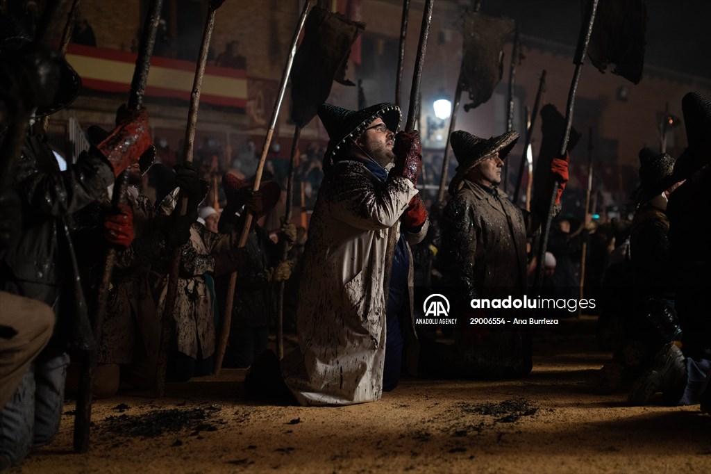 Residents of Mayorga celebrate El Vitor Festival in Spain