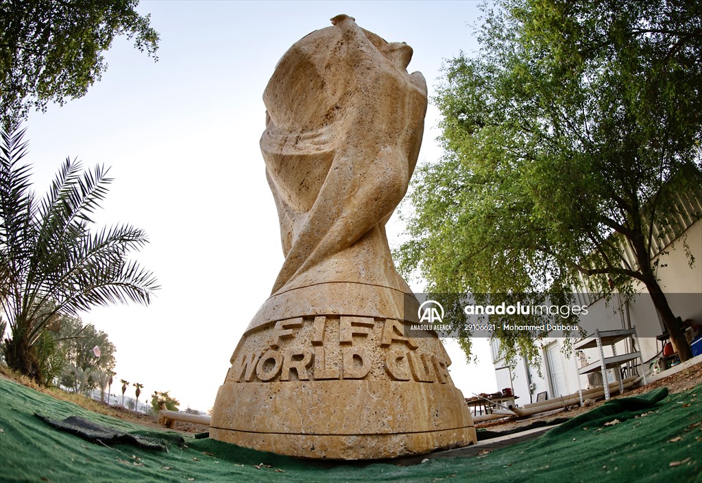 "World Cup" statue in Qatar