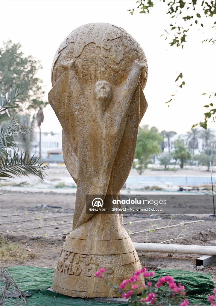 "World Cup" statue in Qatar