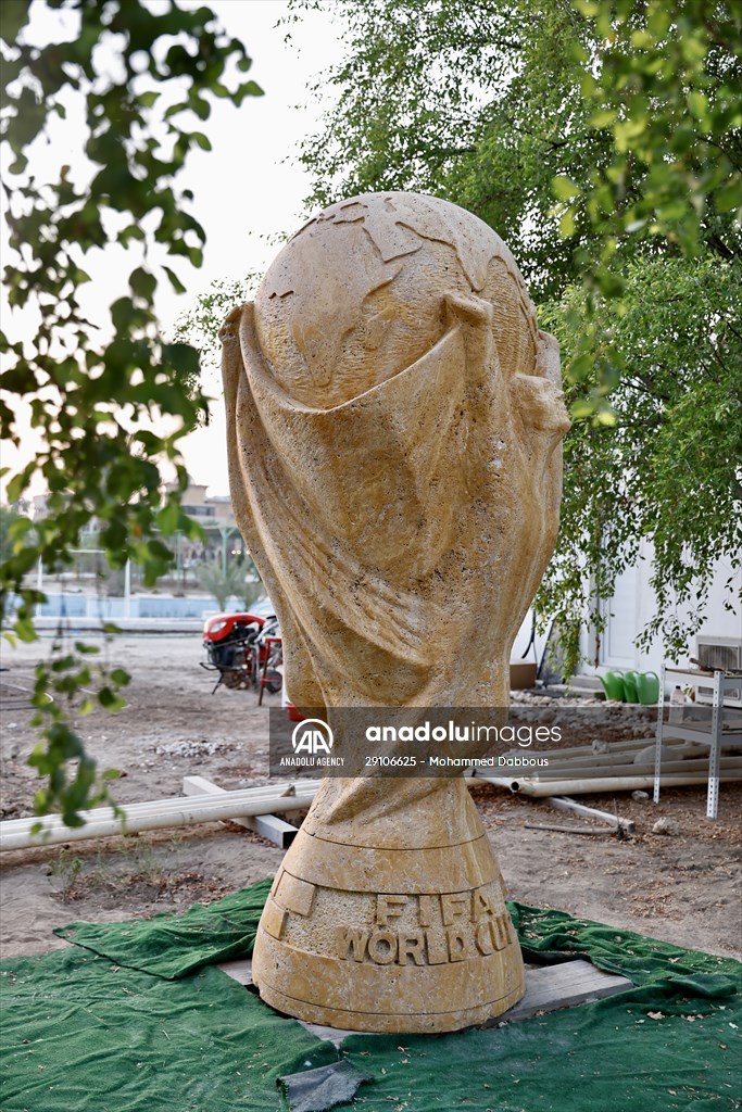 "World Cup" statue in Qatar