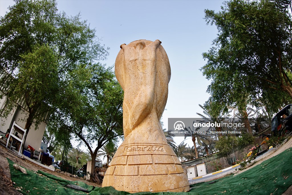 "World Cup" statue in Qatar