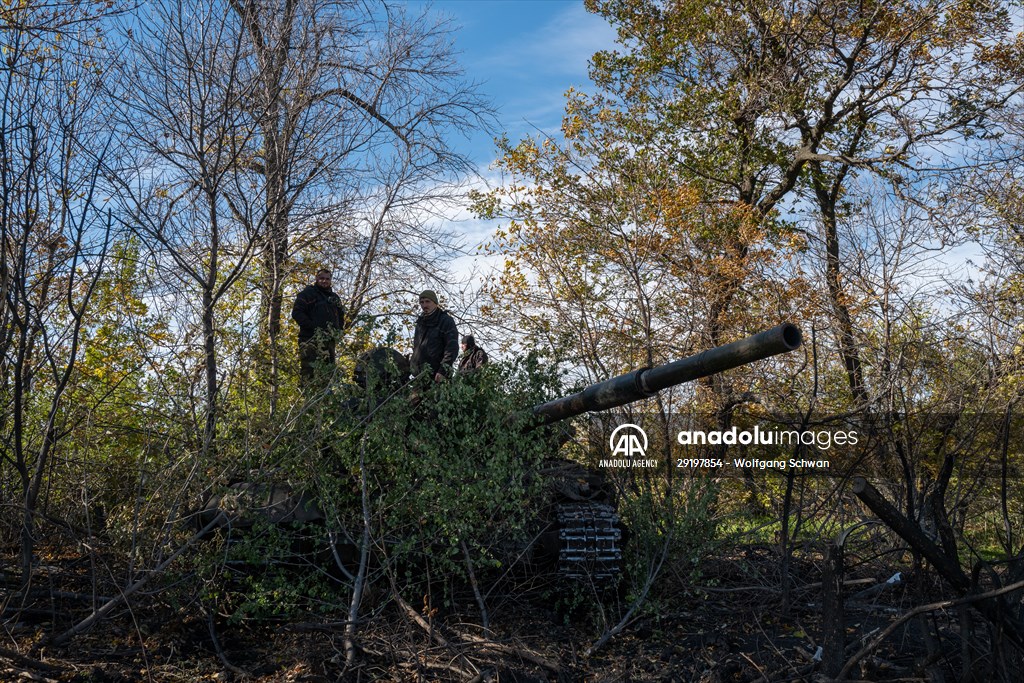 Ukrainian tank crew on the frontline in Bakhmut