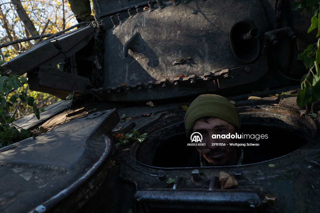 Ukrainian tank crew on the frontline in Bakhmut