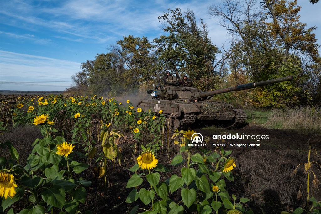 Ukrainian tank crew on the frontline in Bakhmut