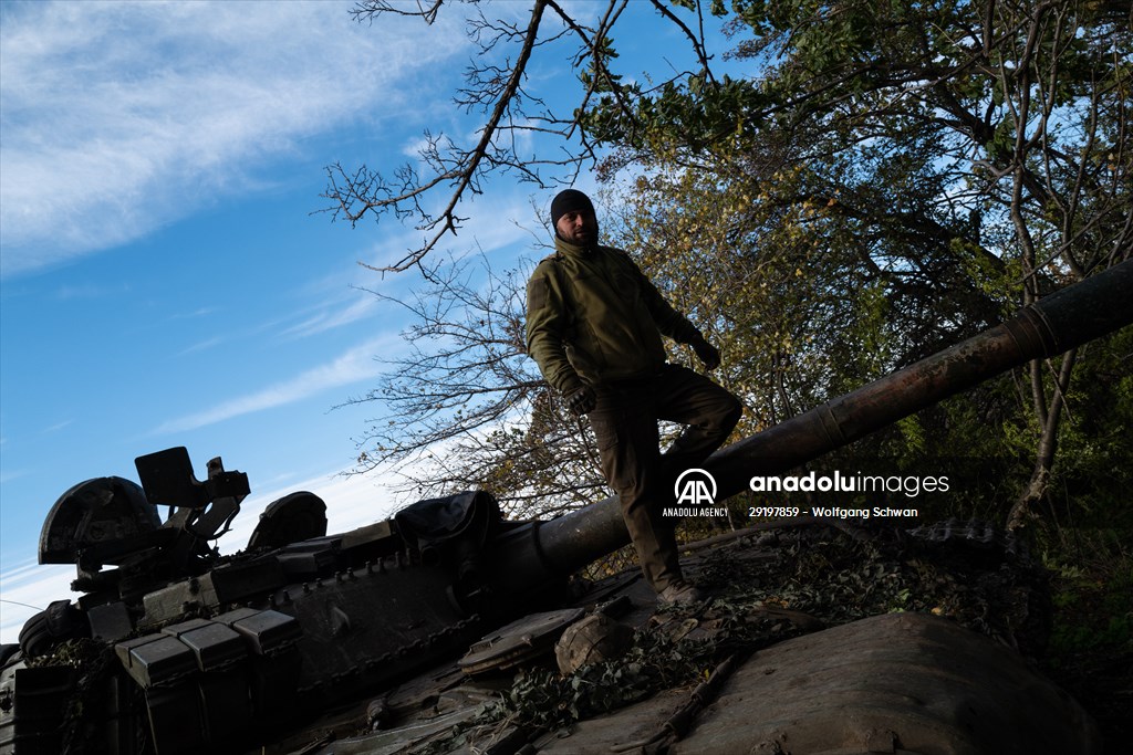Ukrainian tank crew on the frontline in Bakhmut