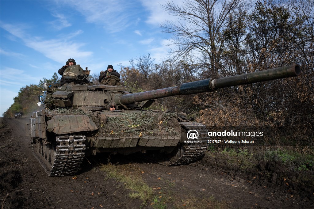 Ukrainian tank crew on the frontline in Bakhmut