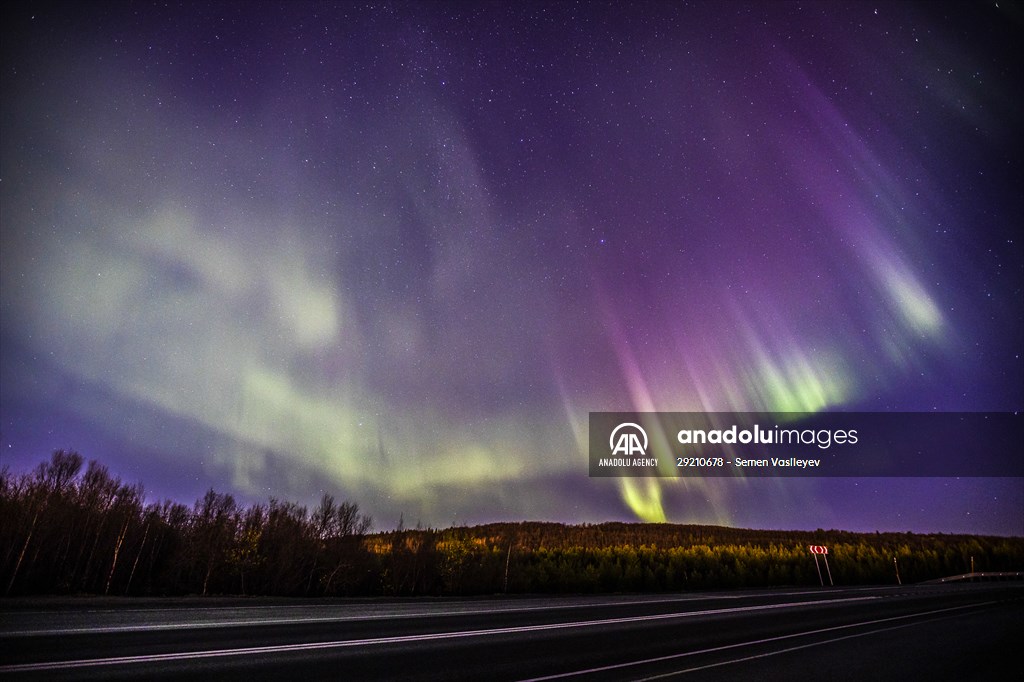 Northern lights in Russia's Murmansk