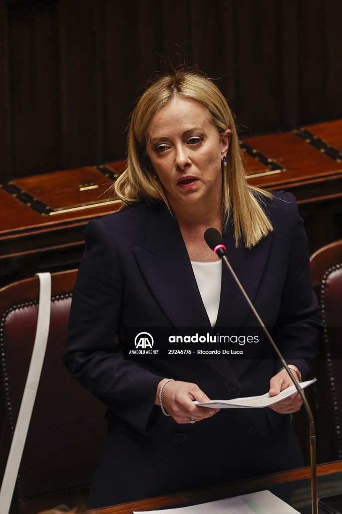 New Italian Premier Giorgia Meloni at the Chamber of Deputies for confidence vote