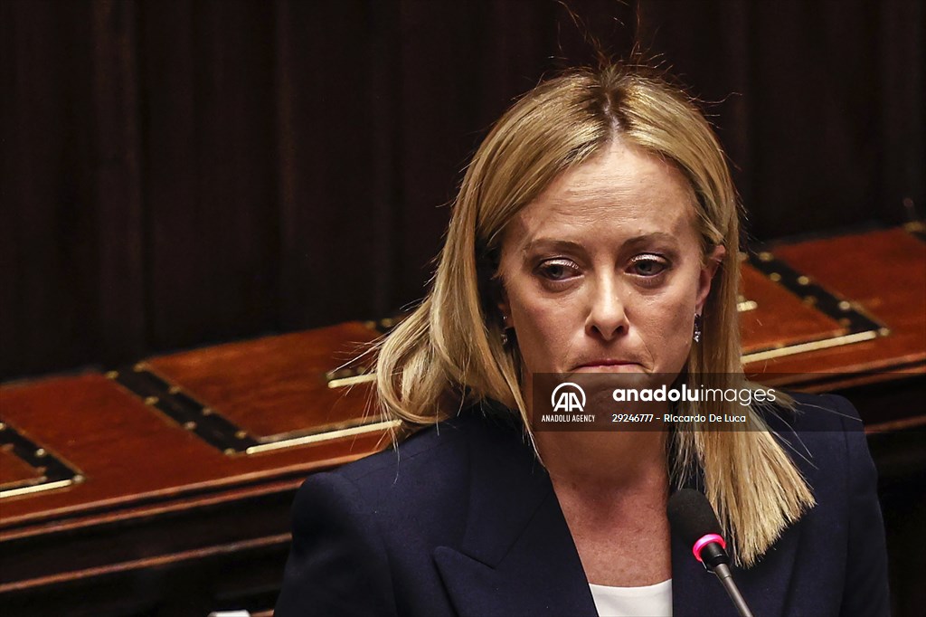 New Italian Premier Giorgia Meloni at the Chamber of Deputies for confidence vote