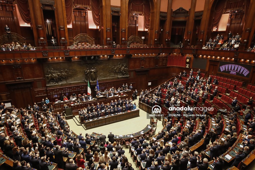 New Italian Premier Giorgia Meloni at the Chamber of Deputies for confidence vote