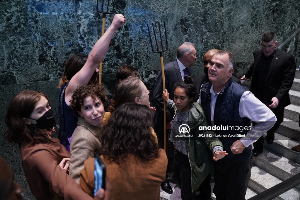 Climate activists storm BlackRock HQ in New York City