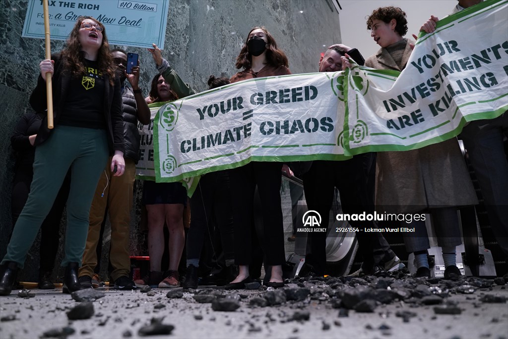 Climate activists storm BlackRock HQ in New York City