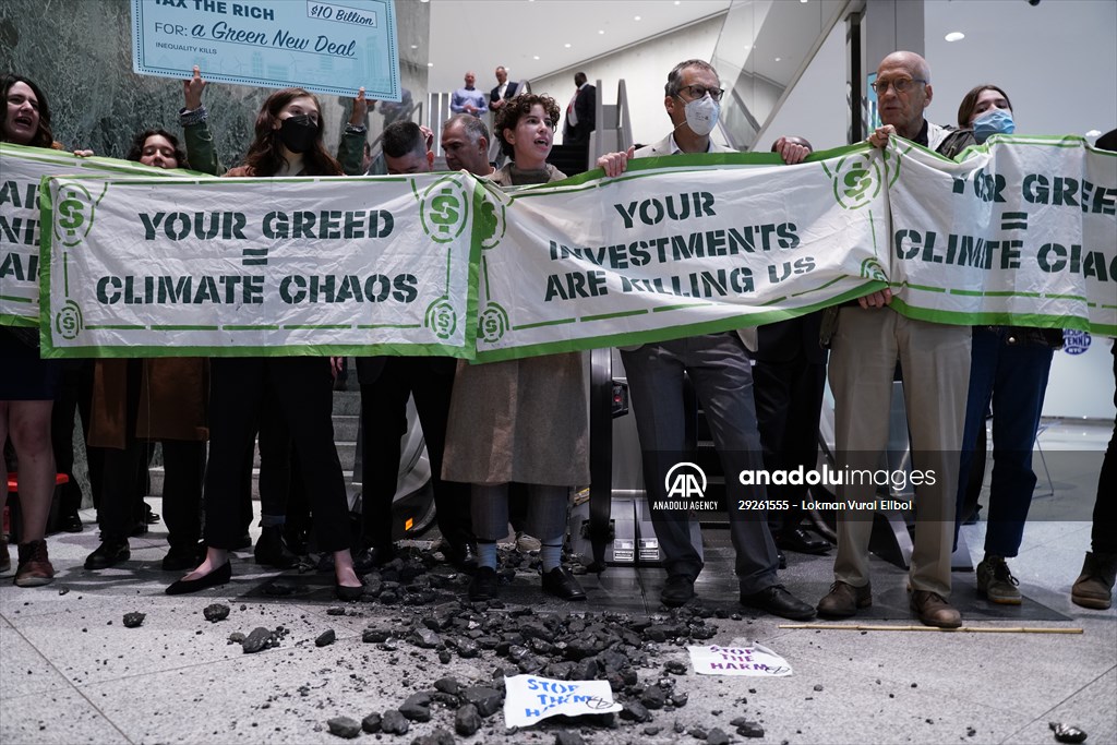 Climate activists storm BlackRock HQ in New York City