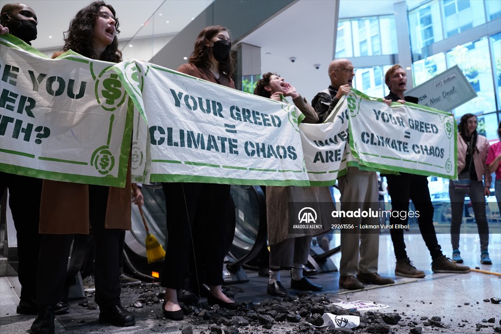 Climate activists storm BlackRock HQ in New York City