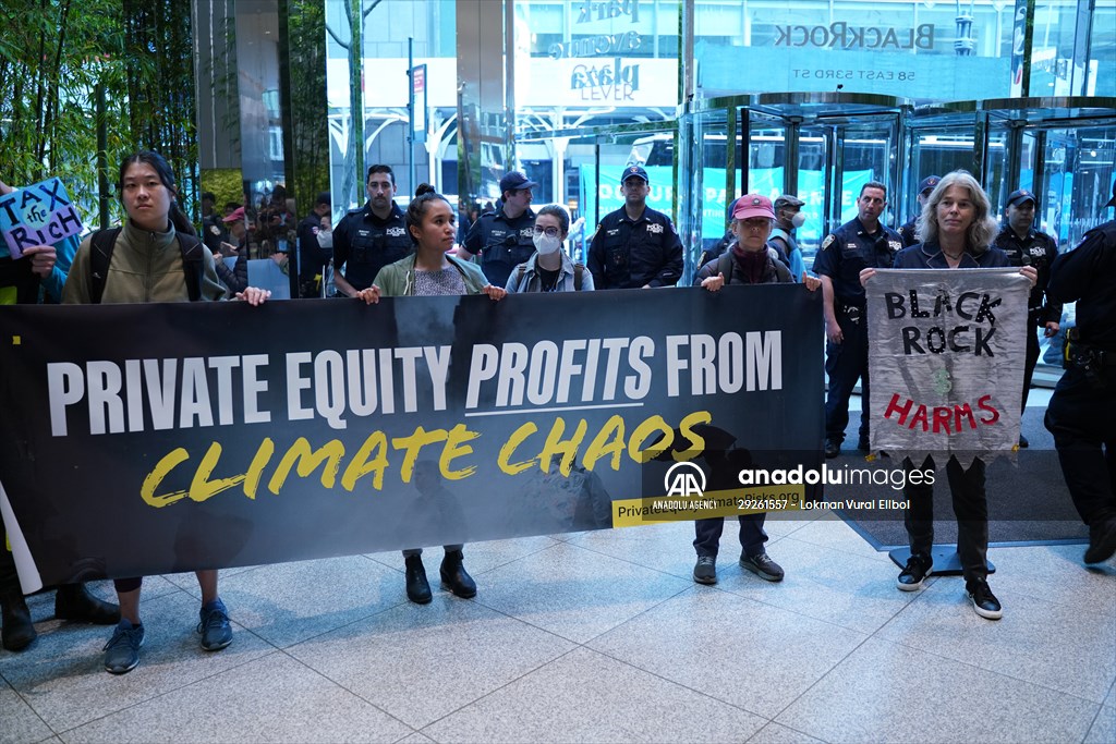 Climate activists storm BlackRock HQ in New York City