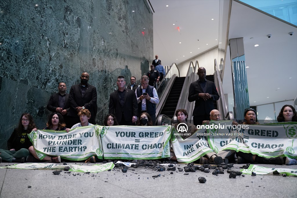 Climate activists storm BlackRock HQ in New York City