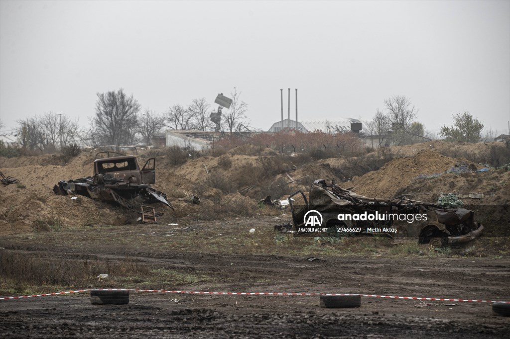 Traces of the war at Kherson International Airport after Russian retreat