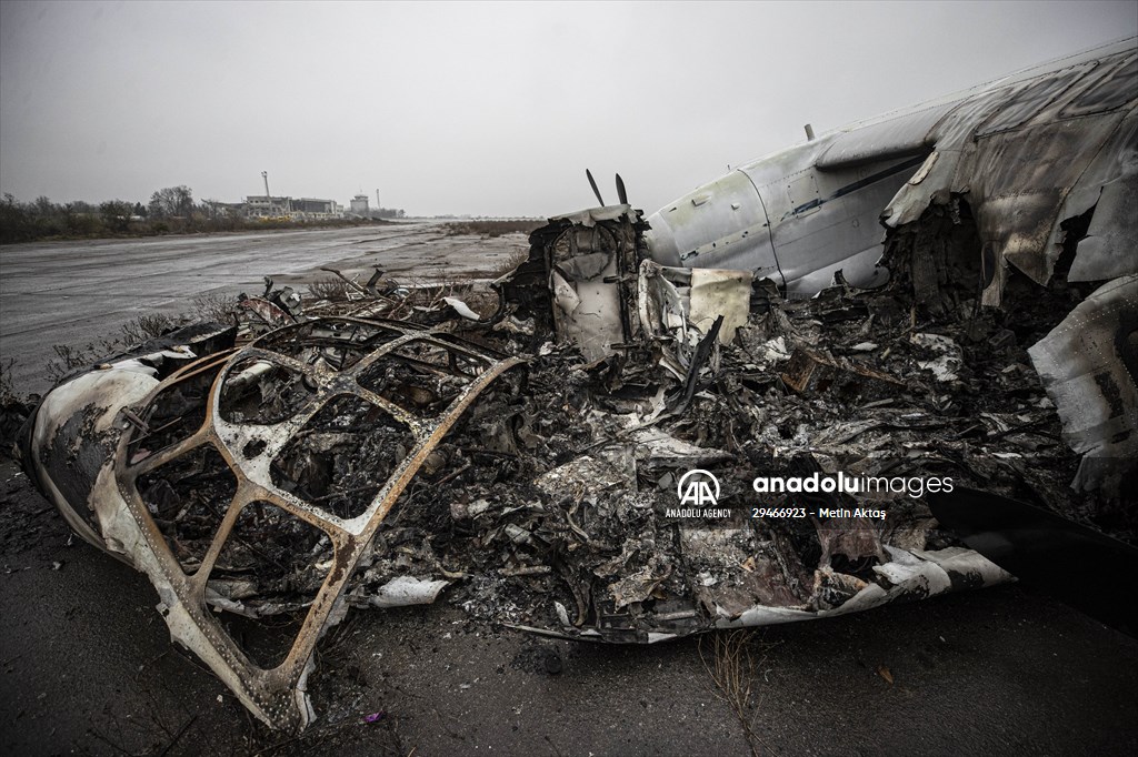 The Kherson International Airport became a "graveyard of military vehicles" after Russian retreat