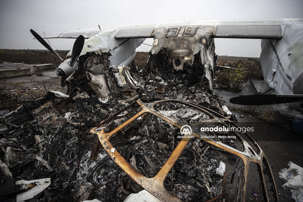 The Kherson International Airport became a "graveyard of military vehicles" after Russian retreat