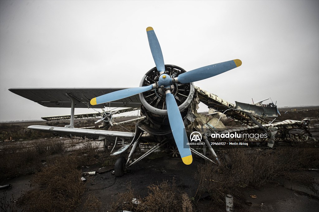 The Kherson International Airport became a "graveyard of military vehicles" after Russian retreat