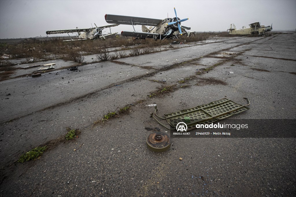 The Kherson International Airport became a "graveyard of military vehicles" after Russian retreat