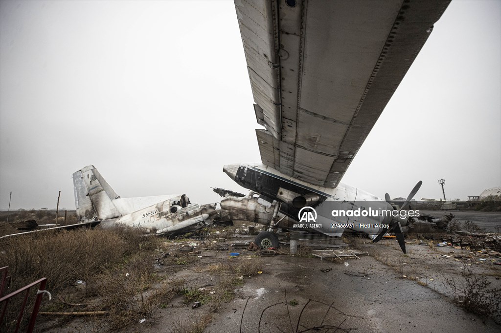 The Kherson International Airport became a "graveyard of military vehicles" after Russian retreat