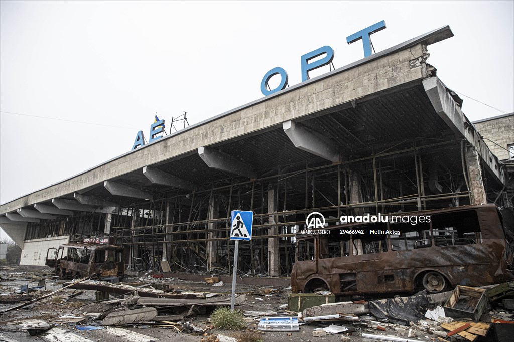 The Kherson International Airport became a "graveyard of military vehicles" after Russian retreat