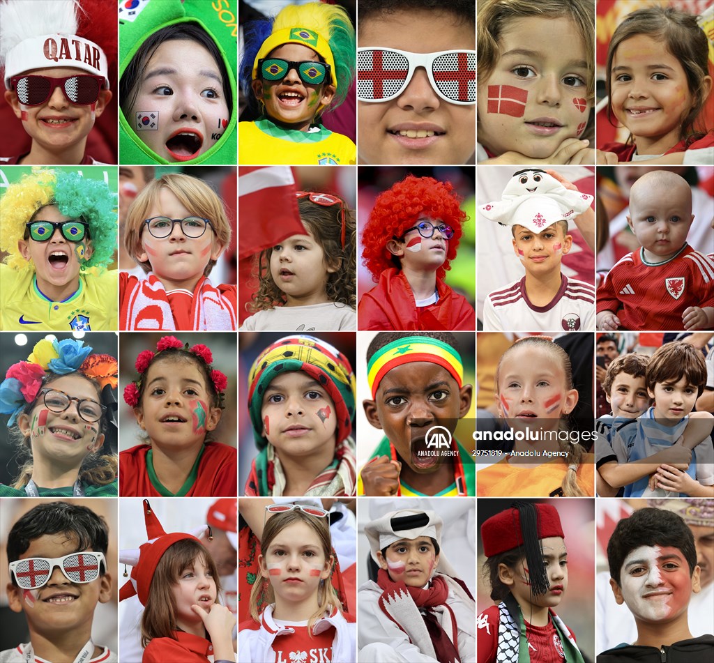 Children soccer fans of FIFA World Cup 2022